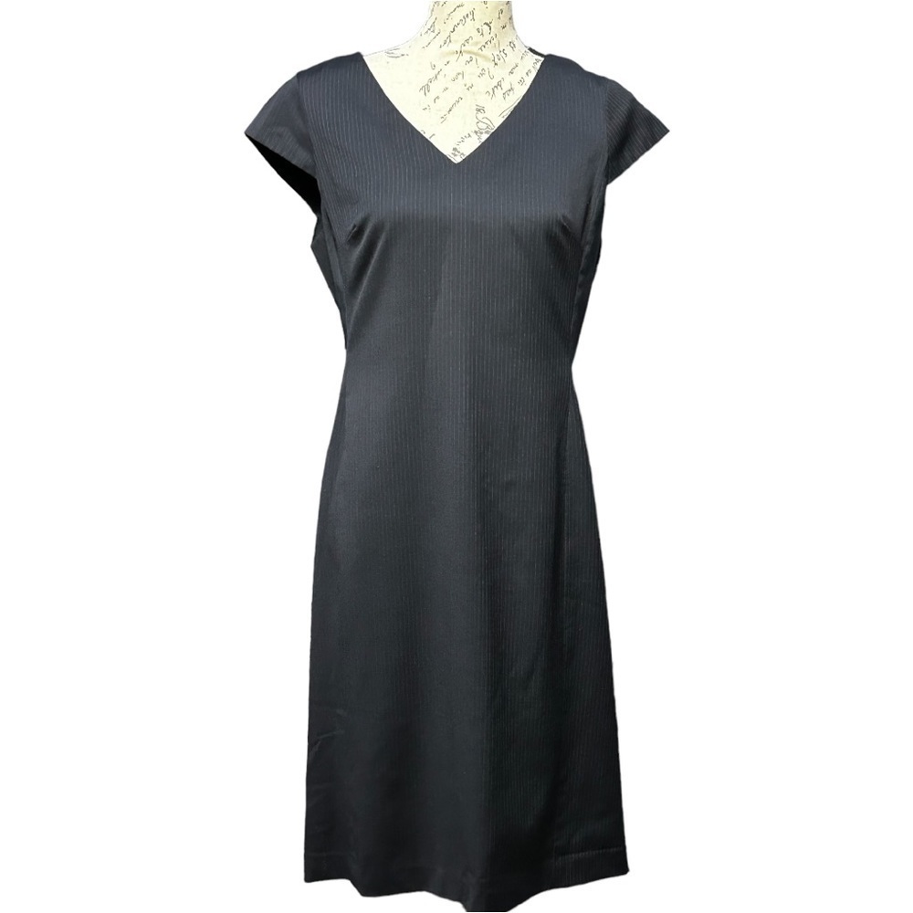 Talbots Navy Blue Pin Stripe A-line Dress Size 6